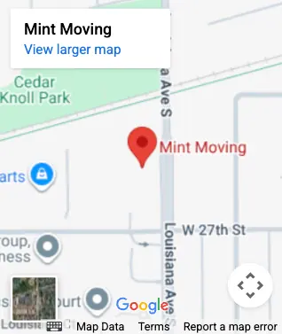 Mint Moving Minnesota service sector map
